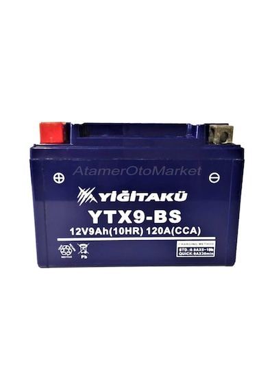 Yiğit Akü 12 V 9 Ah-Amper Motosiklet Aküsü Ytx9-Bs--2020/9 Üretim