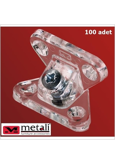 Metali Marka Plastik Açılı Kelebek Bağlantı 100 Adet Şeffaf N11.9756