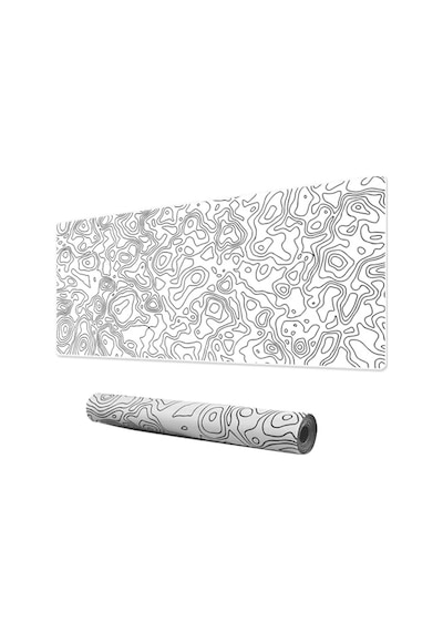 Klasse Pro - 4 Farklı Model Dikişli Kenar 100x50 Cm Oyuncu Gaming Mouse Pad White Map Lines