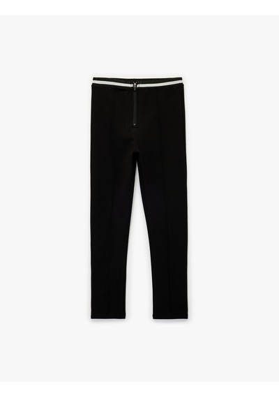 Koton Beli Lastikli Renk Bloklu Basic Tayt Siyah 6wkg40014ak