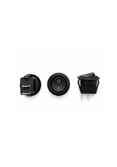 Yuvarlak Anahtar On-off 2 Pin 23 Mm Siyah Işıksız Aç Kapa Switch Mini Buton 6a 220v Ac - 10a 125v Ac