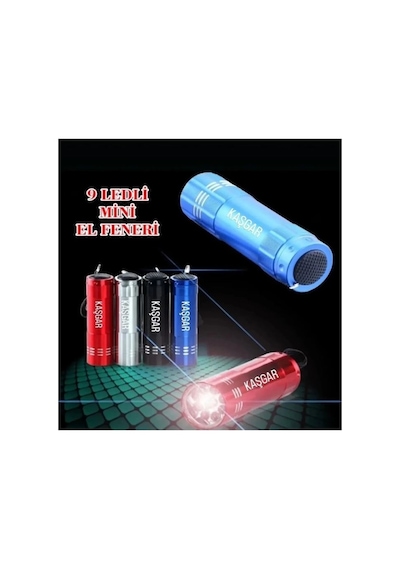 Northcity Süper Parlak 9 Ledli Metal Mini El Feneri Açık Gri