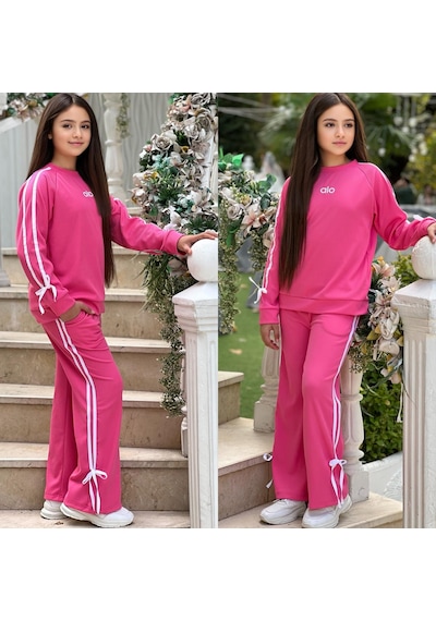 Kurdele Detaylı Alo Fitilli 2 Li Eşofman Takımı - 6/16 Yaş - 31506 Pembe Kurdele Detaylı Alo Fitilli 2 Li Eşofman Takımı - 6/16 Yaş - 31506 Pembe