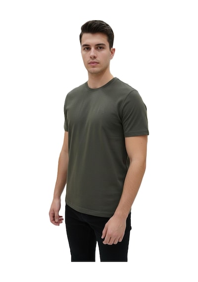 Lacaton 26-3330 Normal Beden Bisiklet Yaka T-shirt Haki Haki