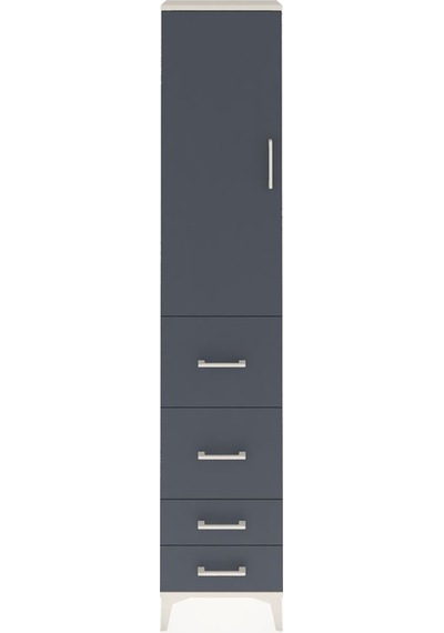 Arges Dolap 2 Raflı 4 Çekmeceli Tek Askılı 44x30x221 Aytaşı-antrasit Aytası
