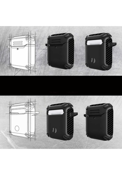 Apple AirPods Uyumlu Kılıf Zore Airbag 26 Silikon Siyah