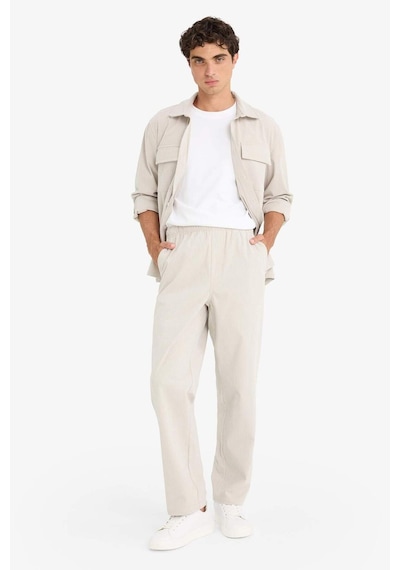 Defacto Wide Leg Geniş Paça Fitilli Kadife Pantolon F2042ax25wnbg766 Bej