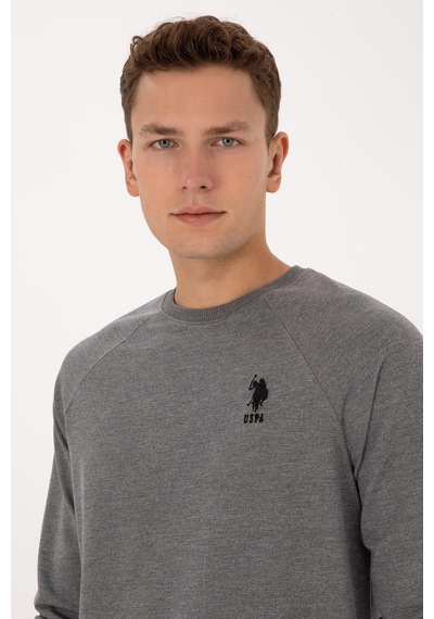 U.S. Polo Assn. Erkek Regular Fit Bisiklet Yaka Antrasit Melanj Basic Sweatshirt 50308103-VR081 U.S. Polo Assn. Erkek Regular Fit Bisiklet Yaka Antrasit Melanj Basic Sweatshirt 50308103-VR081
