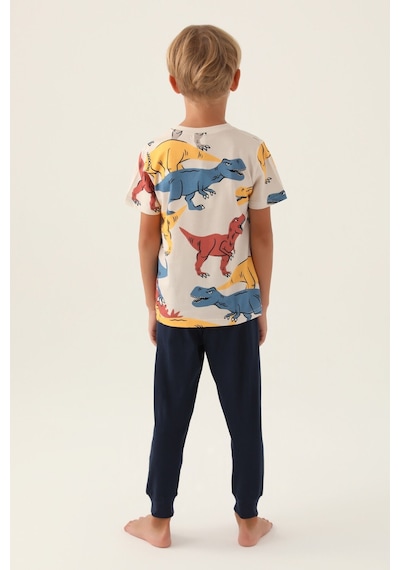 Rolypoly Dinosaur Krem Erkek Çocuk Pijama Takımı 5274-42955 Krem