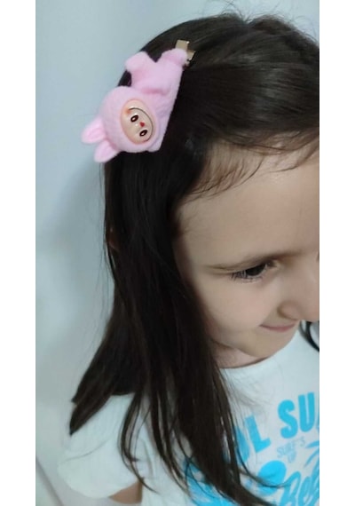 Labubu Model Çocuk Pens Toka Pembe Renk 8cm Çok Renkli