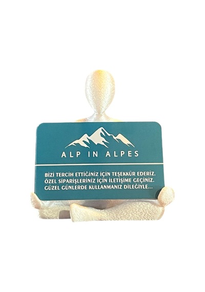 Sedef Beyazı Yoga Temalı Kartvizitlik Işıltılı Beyaz