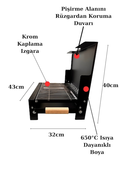 Buff Pratik Katlanır Izgaralı Mangal