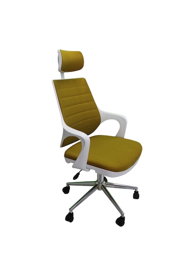 Kaya Ofis Mix Plus White Fabric Müdür Koltuğu Çalışma Koltuğu Hardal