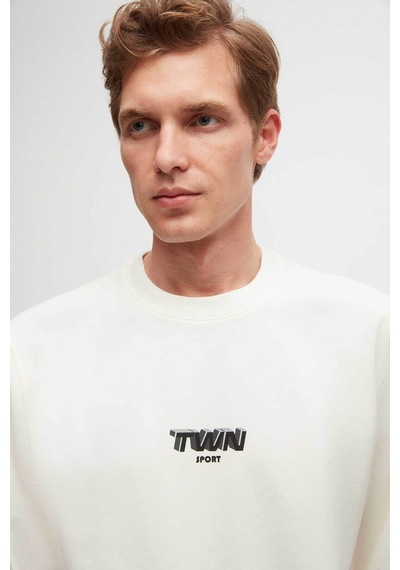 Twn Relaxed Fit Ekru Baskılı Sweatshirt 2ECE25ORT2791 Ekru