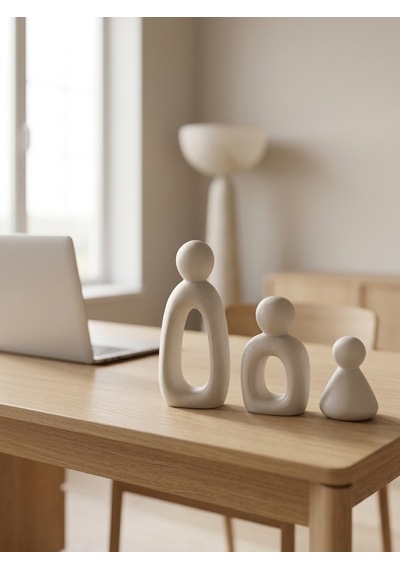 Kaveld Aura Family Minimalist Dekoratif Heykel 3'lü Set El Yapımı Modern Biblo Mermer Tozu & Çimento Kompozit Premium Salon Ve Ofis Dekoru Siyah - Antik Beyaz Kaveld Aura Family Minimalist Dekoratif Heykel 3'lü Set El Yapımı Modern Biblo Mermer Tozu & Çimento Kompozit Premium Salon Ve Ofis Dekoru Siyah - Antik Beyaz