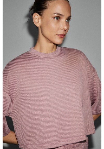Grımelange Prıme Kadın Organik Pamuklu Bisiklet Yaka Kısa Kollu Oversize Crop Pembe T-shirt Pembe Grımelange Prıme Kadın Organik Pamuklu Bisiklet Yaka Kısa Kollu Oversize Crop Pembe T-shirt Pembe