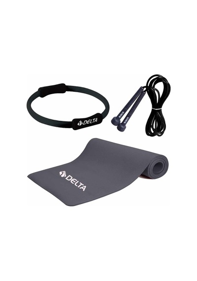 Delta- 10 mm Pilates Minderi 35 cm Pilates Çemberi Atlama İpi Seti