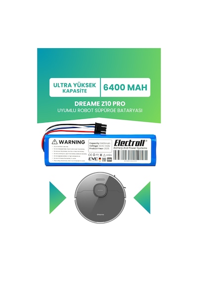 Dreame Z10 Pro Batarya 6400mah Pil Robot Süpürge Batarya