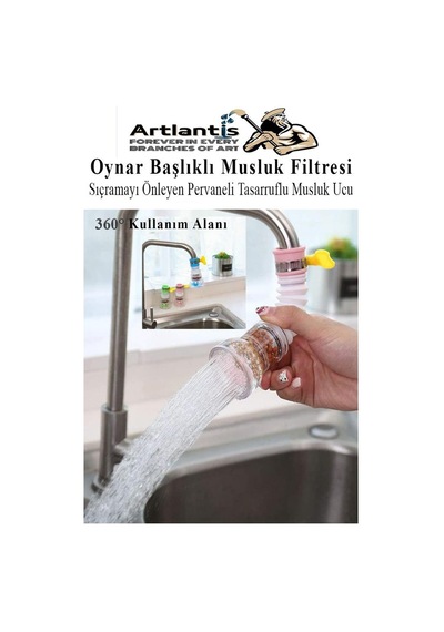 Oynar Başlıklı Musluk Filtresi 3 Adet Musluk Başlıgı Sıçramayı Önleyen Pervaneli Tasaruflu Batarya Ucu Mutfak Banyo