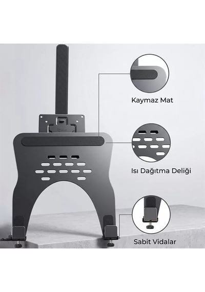 Hubrendy Sh Powermaster Pm-27096 Profesyonel Amortisörlü 2'si 1 Arada Laptop Ve Monitör Standı