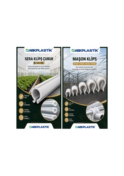 Abk-mason-32-25pk 32'lik 1" Sera Boru Maşon Klipsi 25 Adet Abkplastik Bağlantı Elemanı