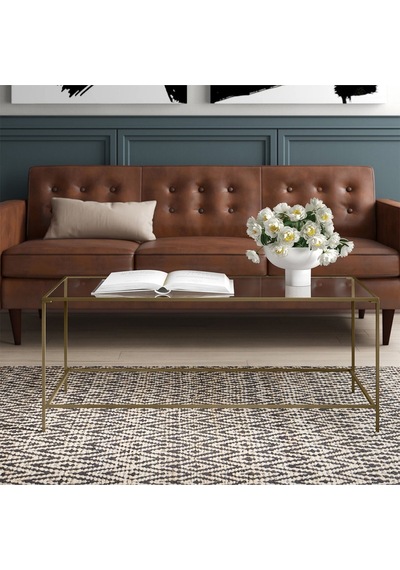 Flores Gold Metal Orta Sehpa