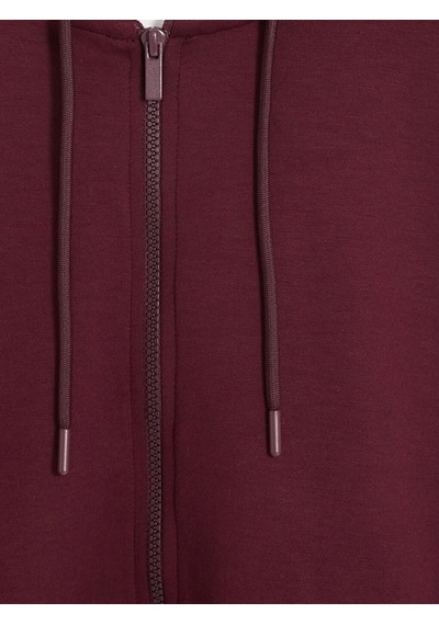 Lcw Modest Mürdüm Soft Touch Kadın Fermuarlı Sweatshirt