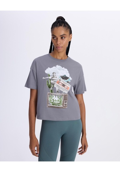 Kappa Authentic Alessi Kadın Antrasit Comfort Tişört