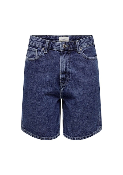 Only Yüksek Bel Midi Denim Şort - Vintage Tarzı - Günlük Kullanım Mavi