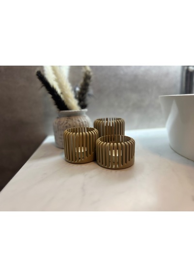 Bezos Üç Boyutlu Tealight Mumluk Ve Üçlü Mum Standı Seti Dekoratif Mum Tutucu Erdotıca Çok Renkli