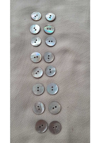 Doğal Hakiki İnci Midye Kabugu Düğme 15 Mm 16 Adet