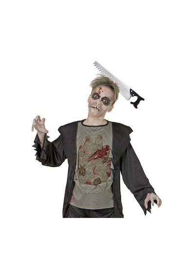 Kafaya Saplanmış Halloween Kanlı Testere Şaka Tacı 2 "