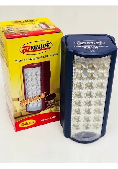 Life Büyük 24 Led 80 Saat Sarjlı Işıldak Mavi