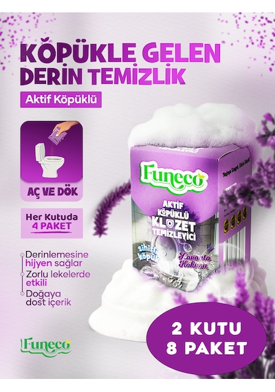 Lavanta Ferahlığı - Avantajlı Paket - 2 Kutu - 8 Paket - Tuvalet Klozet Temizleyici, Aktif Köpüklü