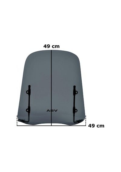 ABV Üniversal Füme Siperlik 49 x 49 CM + Bağlantı Ekipmanı (Motosiklet Camı)