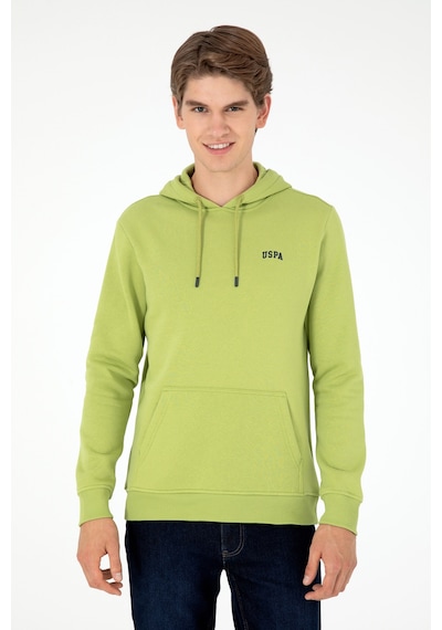 U.S. Polo Assn. Erkek Kapüşonlu Fıstık Yeşili Basic Şardonlu Sweatshirt 50295176-VR087