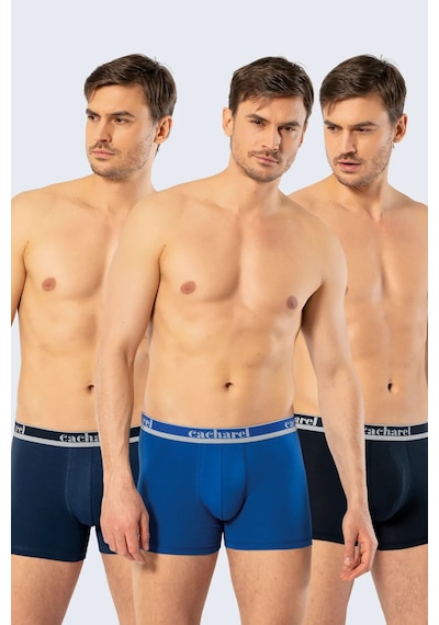 Cacharel 1337 Erkek 3'lü Likralı Boxer-lacivert&indigo&saks Lacivert