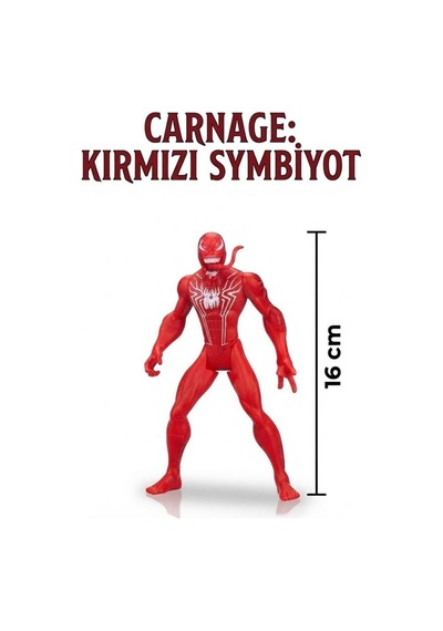 TıfılToys Kırmızı Symbiyot Detaylı Koleksiyon Figürü 16 Cm Işıklı Kırmızı Venom Figür Oyuncağı