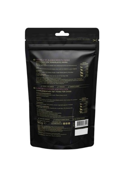 Reflex Snackies Natural Tavuklu ve Balıklı Sushi Tahılsız Köpek Ödül Maması 90 G