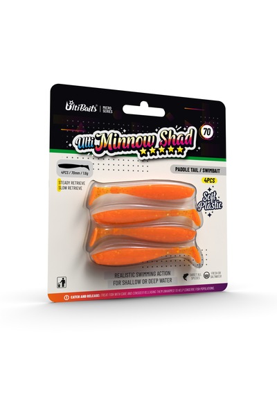Ulti Baits Minnow Shad Silikon Balık 70mm 1,6gr 4 Adet, Ub-c07