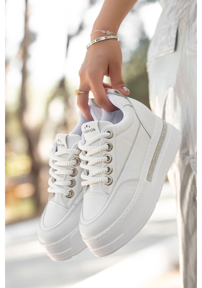 Granes Kadın Beyaz Gizli Topuk Sneaker Beyaz