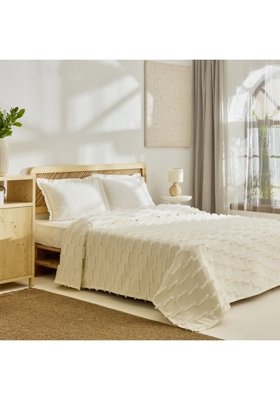 Kaşmir Home Ella Çift Kişilik Yatak Örtüsü Offwhite Beyaz