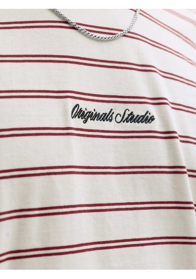 Jack & Jones Jack&jones Jornorrebro Stripe Tee Erkek T-shirt 12291021 Bordo