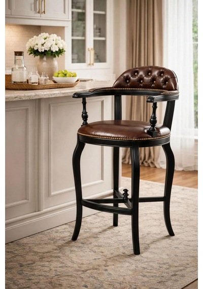 Majesta Classic Ahşap Bar Sandalyesi Siyah