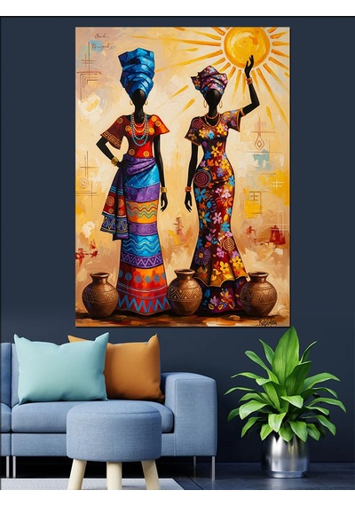 Ahşap Tablo Afrika Dansçısı Tribal Kültür