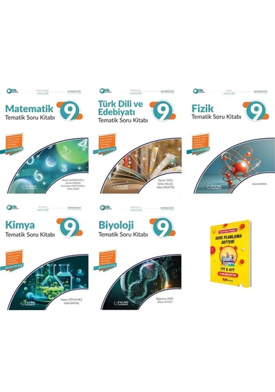 9. Sınıf 2025 Matematik Edebiyat Fizik Kimya Ve Biyoloji Tematik Soru Kitabı Sayısal 5li Set