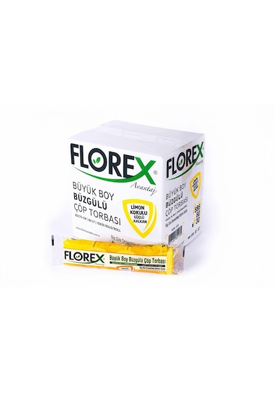 Şeylişeyler - Florex Büyük Boy Çöp Torbası Limon Kokulu Büzgülü 65x70 10lu 1 Paket