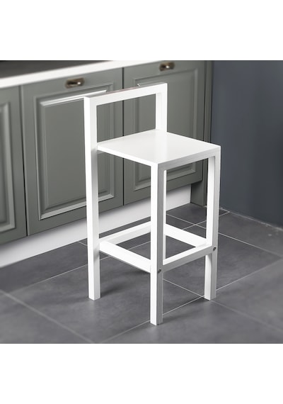 Diva Ahşap Bar Taburesi 68 cm Beyaz