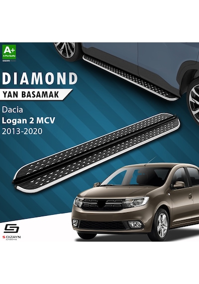 S-dizayn Dacia Logan 2 Mcv Diamond Krom Yan Basamak 183 Cm 2013-2020 A+ Kalite