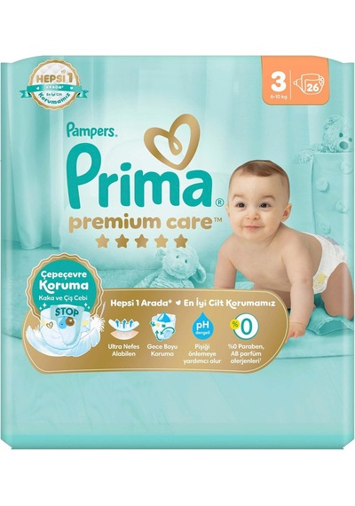 Bebek Bezi Premium Care 3 Numara 26 Adet